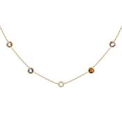 9ct Gold Multi Colour Cubic Zirconia Necklace image