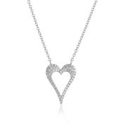 9ct White Gold Diamond Heart Necklace image