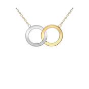 9ct Two Tone Gold Linked Bevelled Rings Necklace image