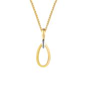 9ct Two Tone Gold Teardrop Necklace image