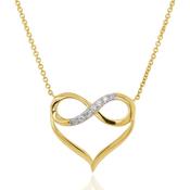 9ct Gold Diamond Infinity Heart Necklace image