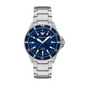 Emporio Armani World Explorer Solar Silver Steel Blue Dial 42mm Watch AR11697 image