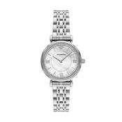 Emporio Armani Gianni T-Bar Quartz Silver Steel Mother of Pearl Dial 32mm Watch AR11701 image