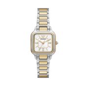 Emporio Armani Cecilia Two Tone Steel Mother of Pearl Dial 26.50mm x 35mm Watch AR11745 image