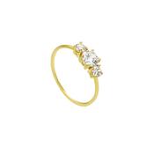 9ct Gold Three Stones Cubic Zirconia Ring image