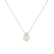 9ct Gold Teardrop Cubic Zirconia Slider Adjustable Necklace image