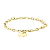 9ct Gold Belcher Bracelet With Heart Charm image