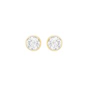 9ct Gold 6mm Round Cubic Zirconia Stud Earrings image