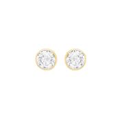 9ct Gold 5mm Cubic Zirconia Round Stud Earrings image