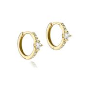 9ct Gold Cubic Zirconia Creole Hoop Earrings