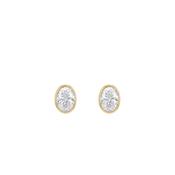 9ct Gold Oval Cubic Zirconia Stud Earrings image