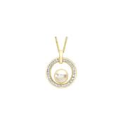 9ct Gold Cubic Zirconia and Pearl Necklace
