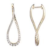 18ct Gold Diamond Figure 8 Hoop Earrings image