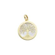 9ct Gold Mother of Pearl Tree of Life Necklace image