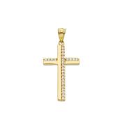 9ct Gold Cubic Zirconia Cross Necklace image
