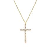 9ct Gold Cubic Zirconia Cross Necklace image