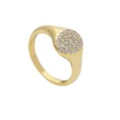 9ct Gold Cluster Diamond Signet Ring image