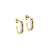 9ct Two Tone Gold Crossover Hoop Earrings image