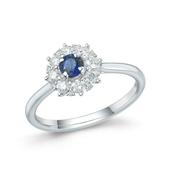 Platinum Diamond &amp; Sapphire Ring image