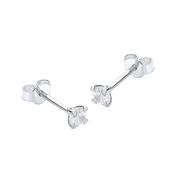 9ct White Gold Round Cubic Zirconia Stud Earrings image