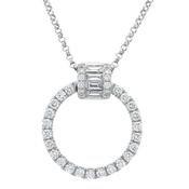 18ct White Gold Diamond Circle Necklace image