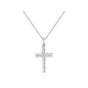 18ct White Gold Diamond Cross Necklace image