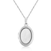 Sterling Silver Mother of Pearl Oval Locket Necklace image