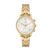 Fossil Neutra Quartz Gold Tone Mother of Pearl Dial 36mm Ladies Watch ES5358