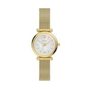 Fossil Carlie Mini Quartz Gold Steel Mother of Pearl Dial 28mm Ladies Watch ES5462 image