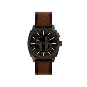 Fossil Machine Big Tic Quartz Black Dial Leather Strap 41mm Watch FS6165 image