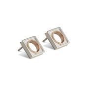 Maureen Lynch Horizon 9ct Gold &amp; Sterling Silver Stud Earrings image