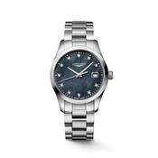 Longines Conquest Classic Quartz Silver Steel Black Mother of Pearl Dial 34mm Watch L23864886 image