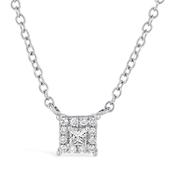 9ct White Gold Diamond Necklace image