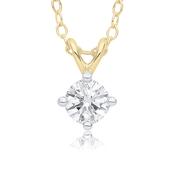 9ct Gold Four Claw Diamond Necklace image