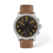 Tissot Chrono XL Quartz Silver Steel Brown Leather Strap 42mm Watch T1164171605201 image