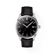Tissot PR 100 Quartz Silver Steel Black Leather Strap 40mm Watch T15004101605100 image