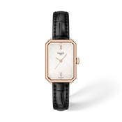 Tissot SRV Quartz Mother of Pearl Dial Black Leather Strap Rectangular Watch T1601103611300 image