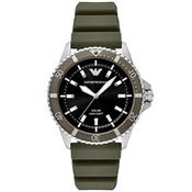 Emporio Armani World Explorer Solar Black Dial Green Silicon Strap 42mm Watch AR11699 image