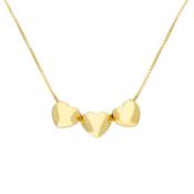 9ct Gold Three Hearts Necklace image