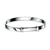 Sterling Silver Baby Star Motif Expandable Diamond Bangle