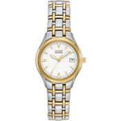 Citizen Eco-Drive Two-Tone Steel White Dial 25mm Ladies Watch EW1264-50A image