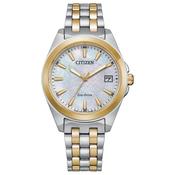 Citizen Peyten Eco Drive Two Tone Steel Mother of Pearl Dial 33mm Ladies Watch EO1224-54D image
