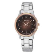 Seiko Conceptual Quartz Two Tone Steel Brown Dial 28.70mm Watch SXDH02P1 image