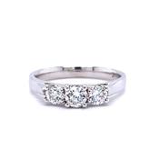 18ct White Gold Graduated Three Stone Diamond Ring image