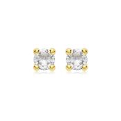 9ct Gold 5mm Round Cubic Zirconia Stud Earrings image
