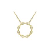 9ct Gold Cubic Zirconia Twist Circle Necklace image