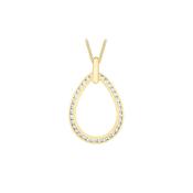 9ct Gold Cubic Zirconia Teardrop Necklace image
