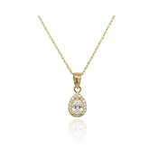 9ct Gold Cubic Zirconia Pear Cluster Necklace image
