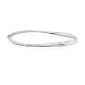 9ct White Gold Twisted Narrow Bangle image