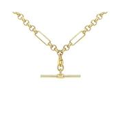 9ct Gold T-Bar on Fiagro Belcher Chain